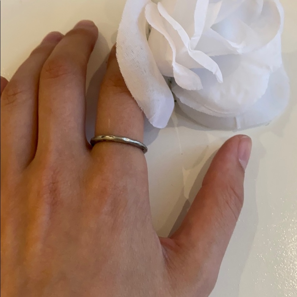 Brand New! Hammered Silvertone Stacking Ring